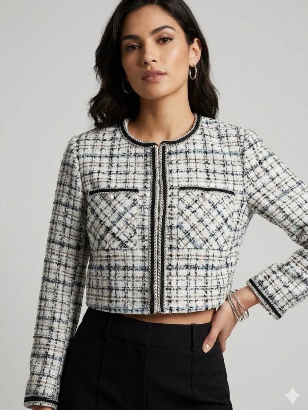 House of Harlow 1960 Plaid Blazer